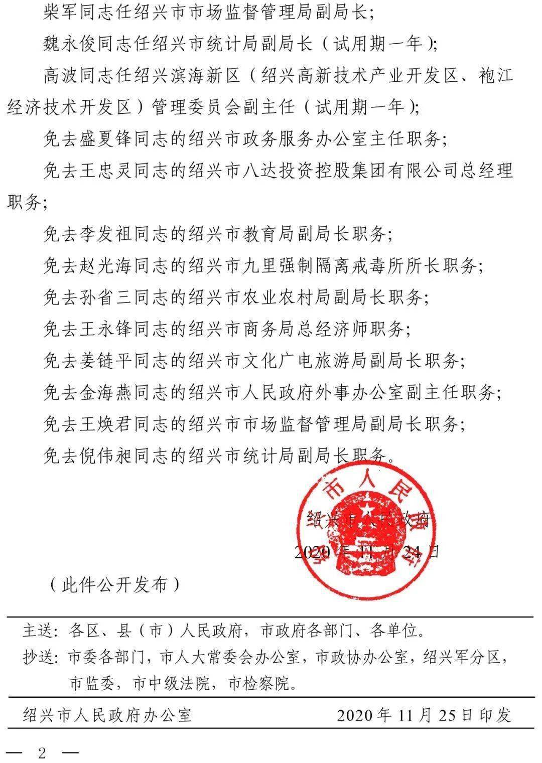 绍兴市公安局最新任命